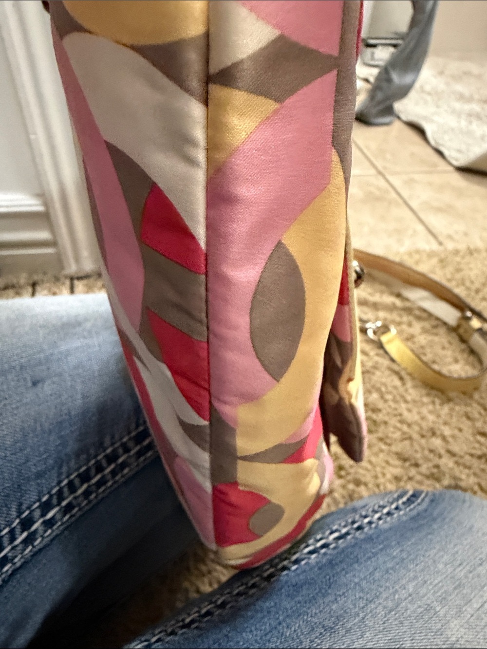 Authentic Coach Multi-Color Patterned Shoulder Bag - Picture 6 of 8